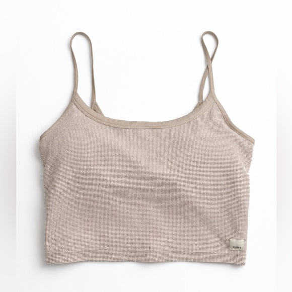 Vuori Tops - Vuori Cropped Tank Top Built In Bra Beige Size S